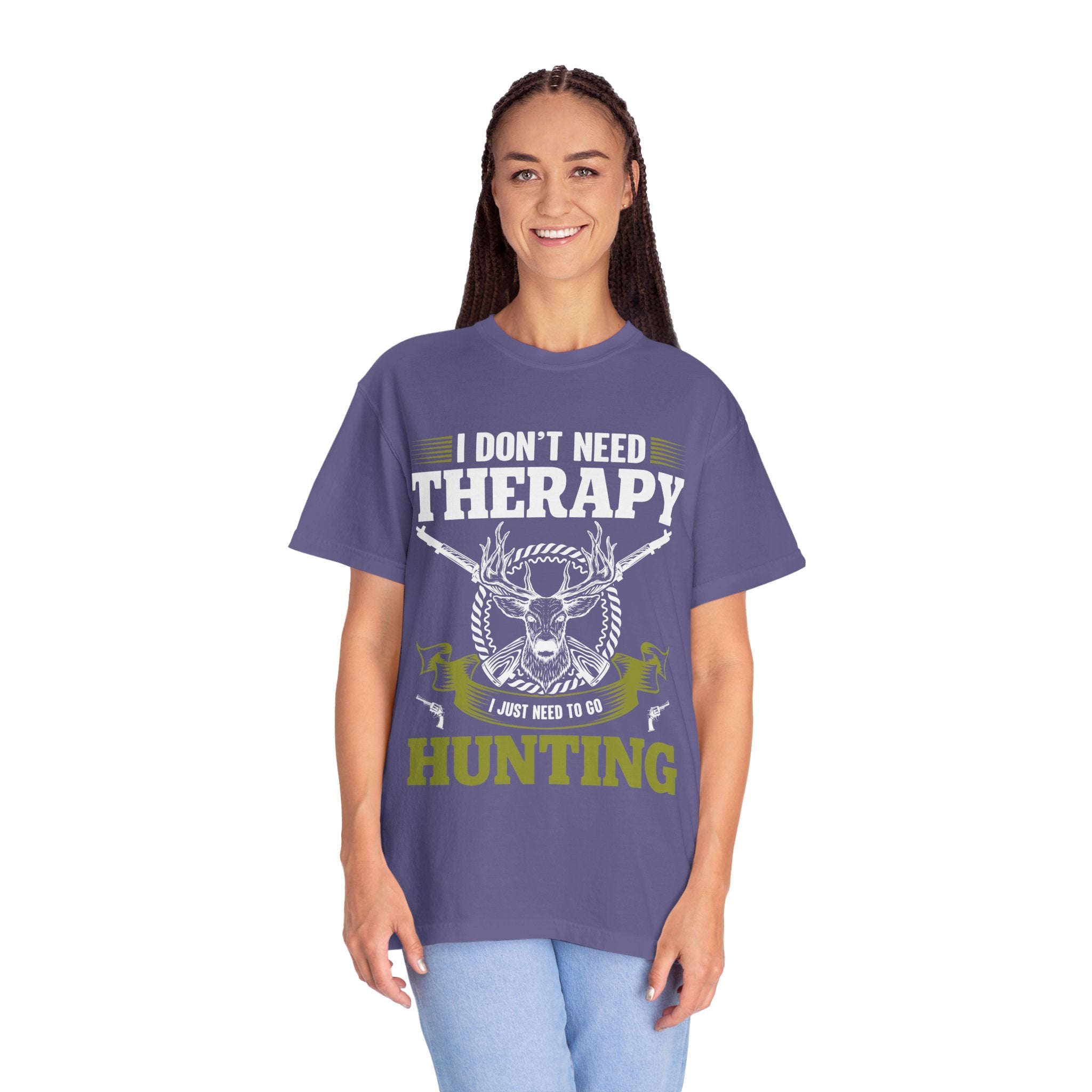 Hunting T-Shirt – "I Don't Need Therapy, I Just Need to Go Hunting" Graphic Tee